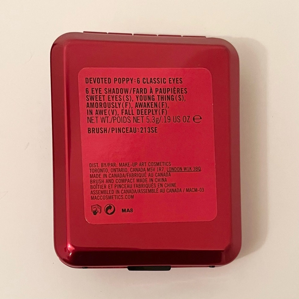 MAC Devoted Poppy Eyeshadow Palette – Limited Edition 6 Shades, with brush & Box - Picture 7 of 9